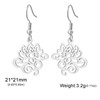 KKJOY Lotus Flower Dangle Earrings Stainless Steel Yoga Pendat Inspirational