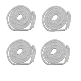 ZHYOHEN 4PCS Double Braided Nylon Fender Rope Yacht Fender Rope Marine Rope Tie Down Rope Ball Rope Accessory for Suspended Boat Bumper White