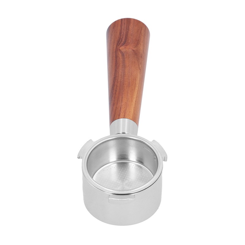 Coffee Bottomless Portafilter Handheld Stainless Steel Bottomless Filter for HouseholdRosewood