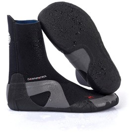 Rip Curl Dawn Patrol 5mm Round Toe Neoprene Wetsuit Boots Shoes - Black - Easy Slide on System - SOS - Sensitive Sole