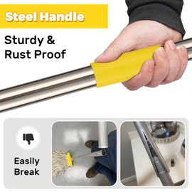 Commercial Heavy Duty Mop Stick 61 Inch Mop Handle with Adjustable Stainless Steel Handle Industrial Floor Cleaner Mop Stick Replacement Wet palo de trapeador (2 Pack)