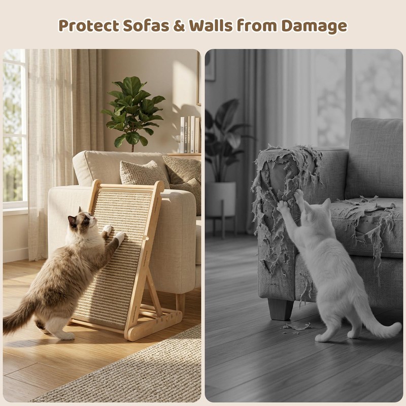 XiaZ Cat Scratcher, 23" Sisal Cats Scratching Board with 5