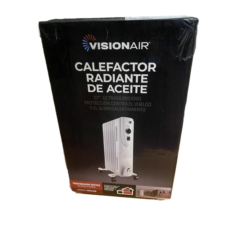 VISIONAIR 22” 600/900/1500w Oil-Filled Radiator Heater Mod# 1VAHL22M Brand New!