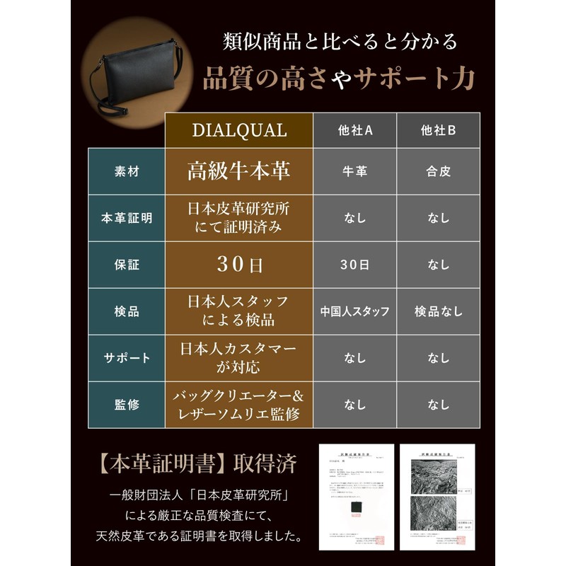 [DIALQUAL] Sacoche Men's Genuine Leather Clutch Bag, Shoulder Bag, Wedding