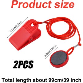 GUOYOU 2 Pcs Universal Treadmill Safety Key, Magnetic Safety Switch, Emergency Stop Magnet Key, Round Magnet Treadmill Emergency Stop Safety Key, for for All Universal Magnet Safety Key (3.2cm)