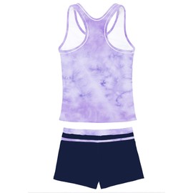 PROALLO - Traje de baño de verano para niñas pequeñas, tankini de dos piezas, Púrpura B, 6-7 Años