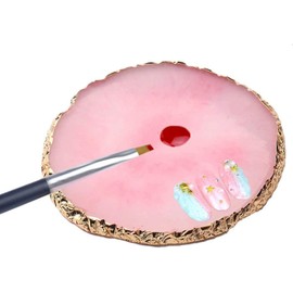 Resin Nail Art Palette, Nail Polish Color Mixing Palette Nail Painting Display Tray Nail DIY Supplies (Agate Powder)