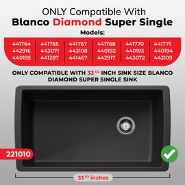 VALUN 221010 Kitchen Sink Grid Compatible with 33" Blanco Diamond Super Single - Sink Grid Size [28.12" x 14.31"] - Durable Sink Grate, for Enhanced Efficiency