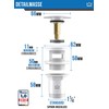 FEINER® Universal Sink Drain Fitting – White – Suitable for