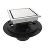 WEBANG 4 Inch Shower Square Drain Brushed Floor Drain with