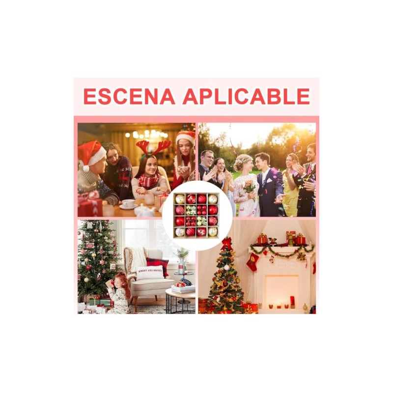 Kit de 44 Esferas Navideñas, Adornos de esferas de Navidads,