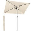 SONGMICS Sombrilla de Patio, Parasol de Exterior, Techo Inclinable, para