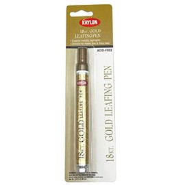 Krylon 18K Gold Leafing Pen for Permanent and Water-Resistant Metallic Accents on Most Surfaces