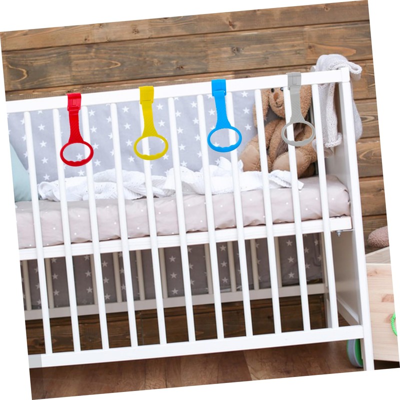 WOONEKY Infant Crib Pull Rings Set Baby Toddler Pull Up