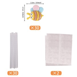 30 piezas de decoración para magdalenas de abejorro de resina, pequeña figurita de abejorro, para baby shower, decoración de magdalenas, decoración de cupcakes, para niños, niñas, fiesta de