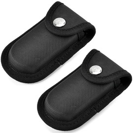 2Pcs Nylon Pocket Knife Sheath, Folding Knife Belt Sheath with Belt Loop, 4.3 Inch Multitool Case, Black