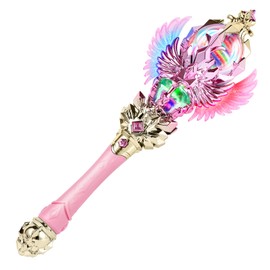 CharmFields Light Up Magic Princess Wand – Dual Lights, Spinning LEDs with Sound, Snowflake Fairy Wand for Dress-Up, Cosplay, Birthday Gift for Kids, Pink