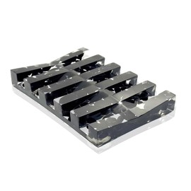 vinsiora Dual Draining Soap Dish for Shower Bathroom Kitchen Sink, Black Translucent Bar Soap Holder with Inclined Ridges, Fast Draining Soap Saver Tray with Non‑Slip Feet