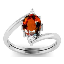 LMDPRAJAPATIS 9.00ct Gomed/Shessonite Gemstone Pure 925 Sterling Silver Ring for Women Silver Garnet 925 Sterling Silver Gemstone Silver Metal Garnet, 925 Sterling Silver, Gemstone, Silver, Metal,
