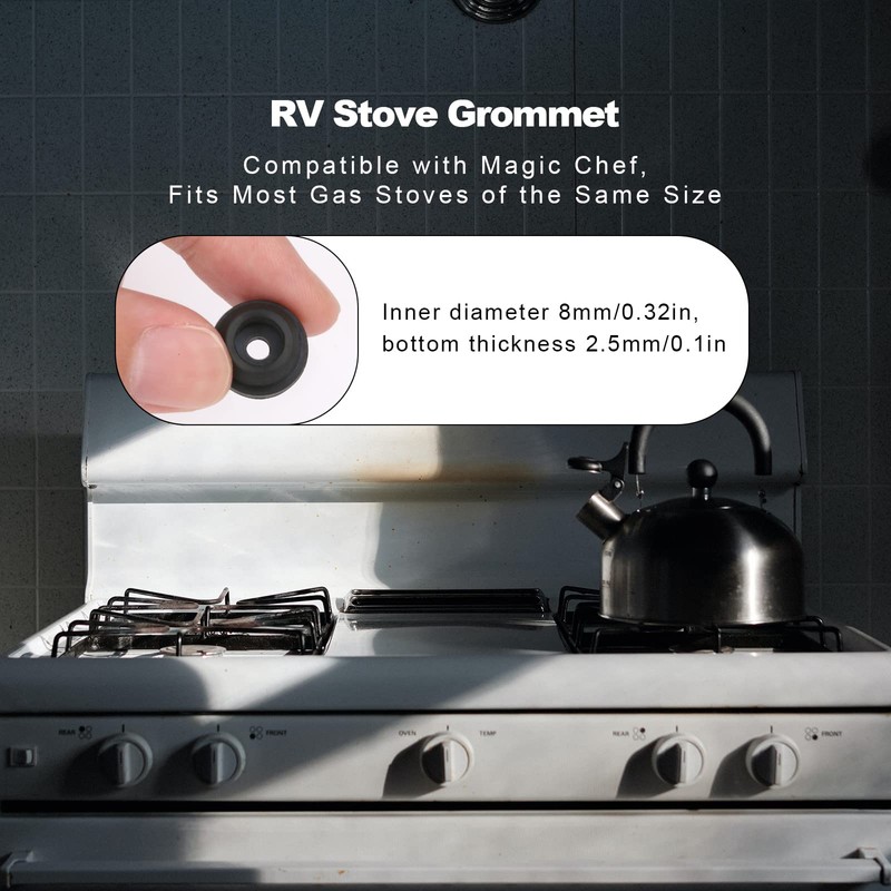 AIEX 12 Pcs RV Stove Top Grommets, Black Furnace Grommet