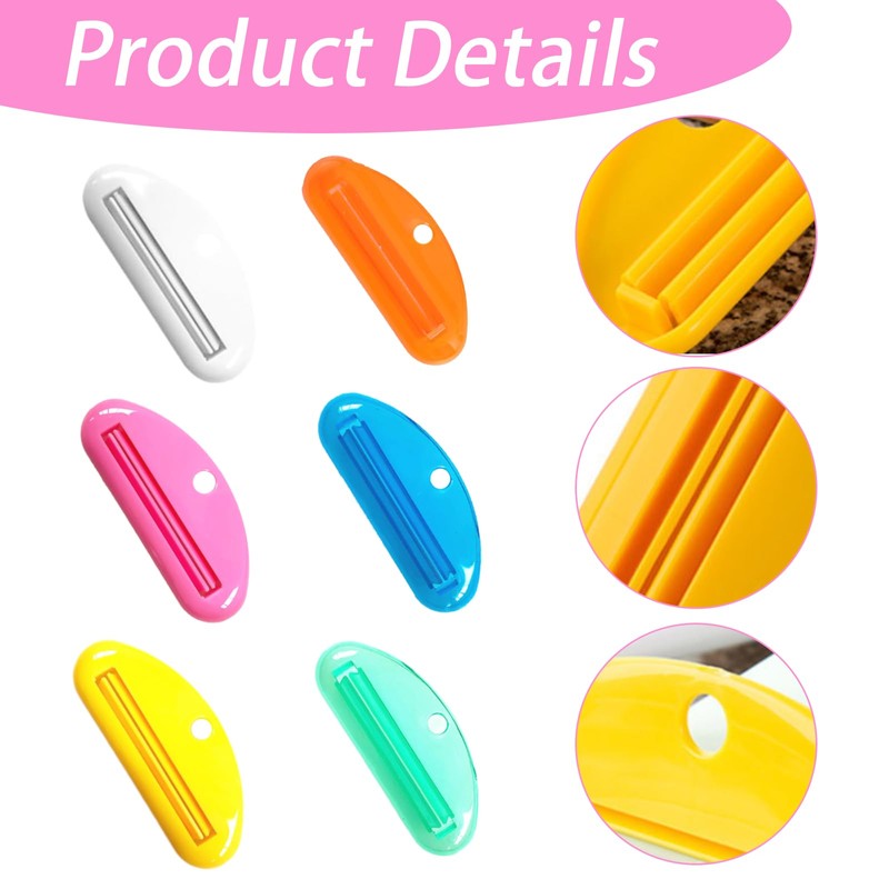 6 Pieces Toothpaste Squeezer,Convenient Tube Squeezer,Plastic Toothpaste Clips Tube Squeeze,Plastic