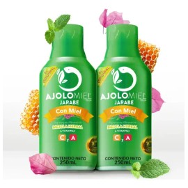 Ajolomiel Jarabe Suplemento Con Vitaminas C & A (2-pack) Menta-eucalipto