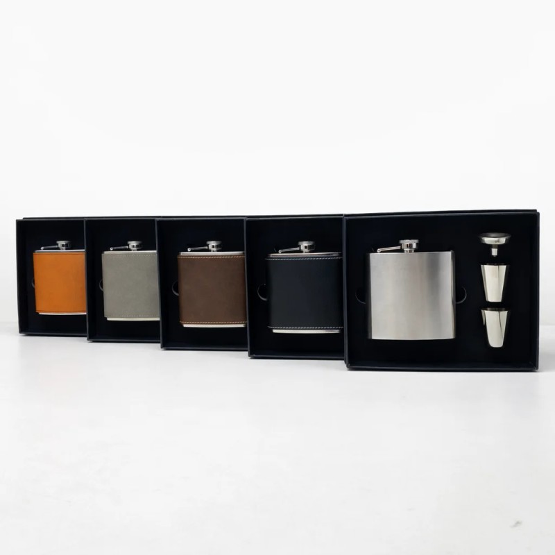 12 Sets Case Stainless Steel Whisky Hip Flask 6oz Portable
