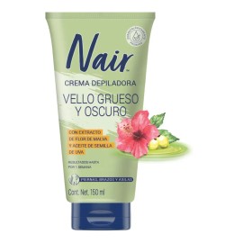 Nair Crema Depiladora Corporal Vello Grueso y Oscuro 150 ml. Probada por Dermatólogos con Ingredientes Naturales Piel Suave y Tersa hasta por 1 Semana