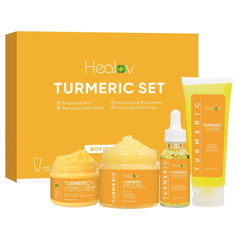 Healov- Kit de cuidado de la piel con crcuma -