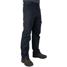 LAPG Men's Urban Ops Tactical Pants, Gusseted Crotch Lightweight Cargo Pants, Elastic Waistband Ripstop Work Pants, Water & Stain Resistant Pants for Men, Navy, 32W x 32L