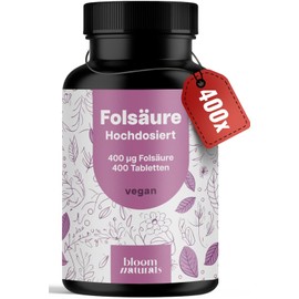 Folic Acid 400µg - 400 Tablets - High Dose - Laboratory Tested with Certificate - 100% Vegan - Year Supply - Packaging May Vary