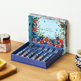 Select 1 Romantic Flower Cake Fork and Teaspoon 6-Piece Set / 로맨틱플라워 케익포크티스푼 6P세트 택1