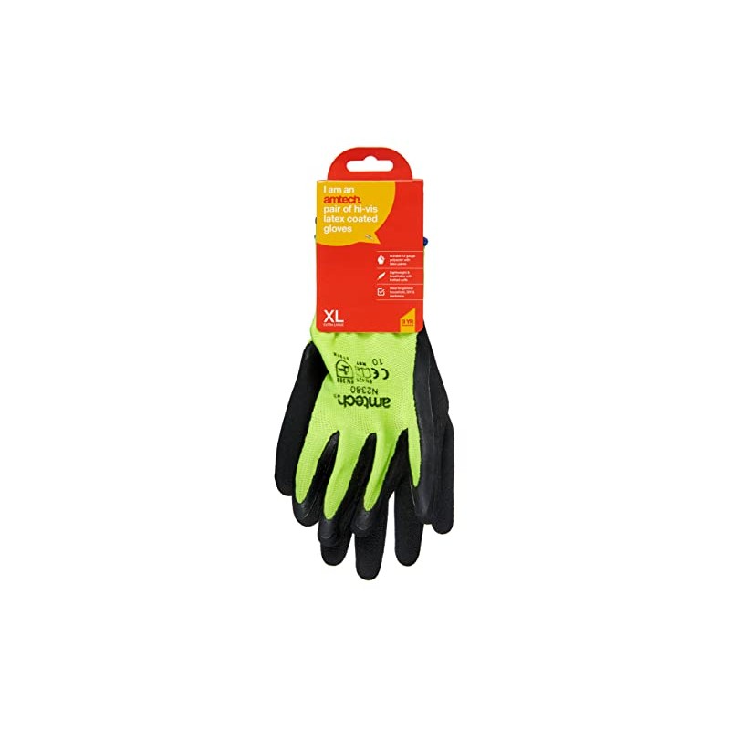 Amtech N2380 XL (Size 10), Certified Quality Latex Coated Hi