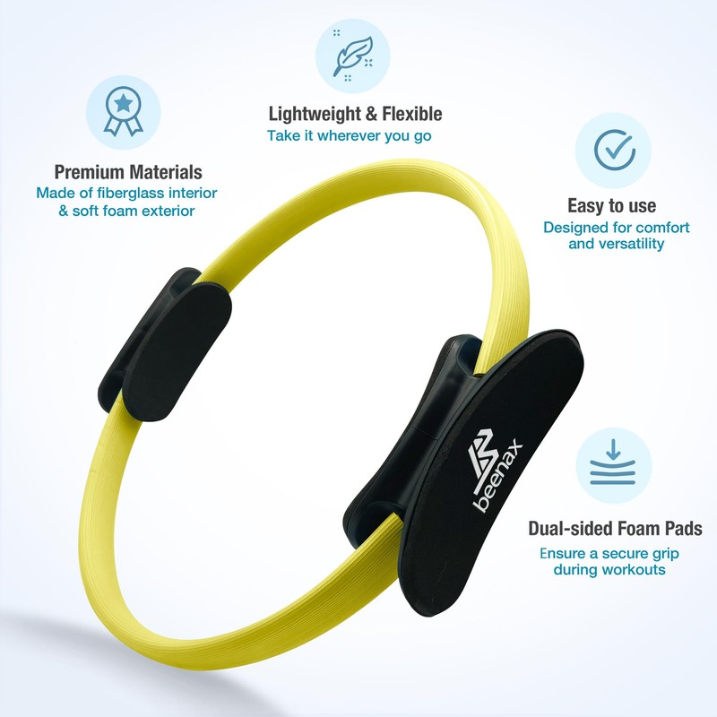 Beenax Pilates Ring - Double Handle Exercise Circle, Fitness Magic