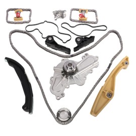 Timing Chain Kit with Water Pump, For Ford Edge/Explorer/F-150/Flex/Mustang/Police Interceptor Sedan Utility/Taurus/Transit-150 2011-2019 3.5L 3.7L V6 3496cc 3726cc #OE BL3Z-6268-A AT4Z-6268-A