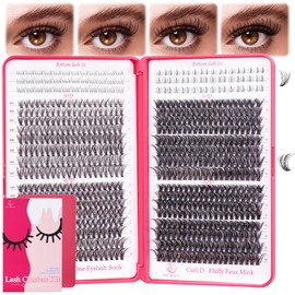 Lash Clusters 9-16mm with 5-7mm Bottom Lashes D Curl 30D 40D 50D 60D Fluffy Wispy EyeLash Clusters - DIY Eyelash Extension Individual lash lift kit No Adhesives Included