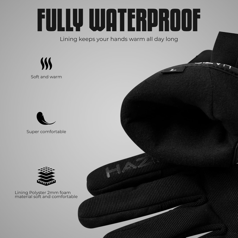 Winter Motorcycle Gloves Men Waterproof Touchscreen Windproof with Hipora Waterproof
