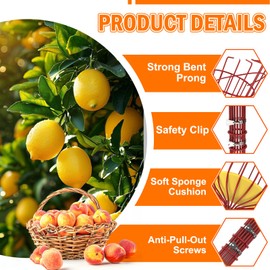 LAANPOLE 26FT Reach Fruit Picker Pole with Basket Telescoping, Apple Picker with 5-20FT Telescoping Pole for Apple Orange Lemon Mango Avocado Guava Fruit Picking