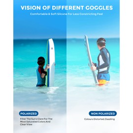 OMID Kids Swim Goggles, P2mini Polarized Swimming Goggles Comfortable for Age 6-14 (B7-Mirrored Silver Lens PinkWhite Frame)