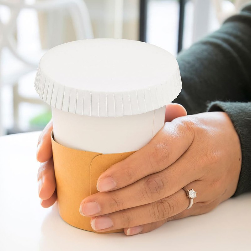 Ipetboom 100pcs Disposable Paper Cup Lids Cup Covers Hot Cup