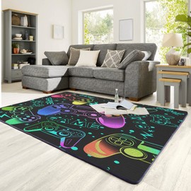Tveinard Teens Boy Game Rug Gamepad Living Room Carpet Gamer Bedroom Controller Player Home Decor Non-Slip Gaming Carpet 39''*59''
