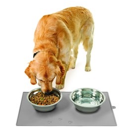 Stay-Put Pet Mat & Bowls