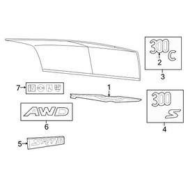 Mopar 2012 Chrysler 300 SRT 8 Trunk Medallion W/Chrome Wings OEM New!