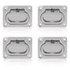 Flush Ring Pull Handle, 4 Pack 316 Stainless Steel Hatch