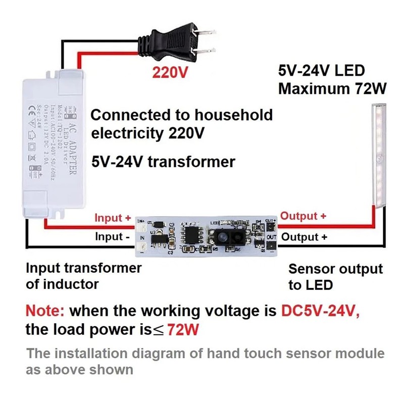 Touch Switch Capacitive Module 5V-24V 3A LED Dimming Control Lamps