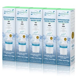 5 Pack Refrigerator Water Filter Replacement by Arrowpure | Certified According to NSF 42&372 | Compatible with LG LT700P, ADQ36006101, Kenmore 46-9690