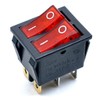 Oiyagai 5pcs KCD4 AC 250V 16A Red Light 6P Terminals