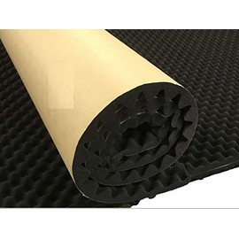 BookishBunny Self Adhesive High Density Acoustic Foam Egg Crate Panel Studio Foam Wall Panel 39" x 78" (1.5" Black)