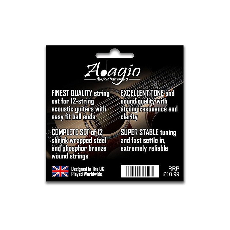 Adagio Pro 12-String Acoustic Guitar Strings (12 String) - Bronze