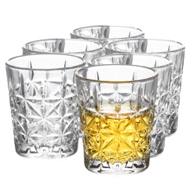 Regal Trunk Crystal Shot Glasses set of 6 - Premium Tall Shot Cocktail Glasses (2 oz) - Glass For Drinking Liquor, Tequila, Bourbon, Scotch, and Cognac